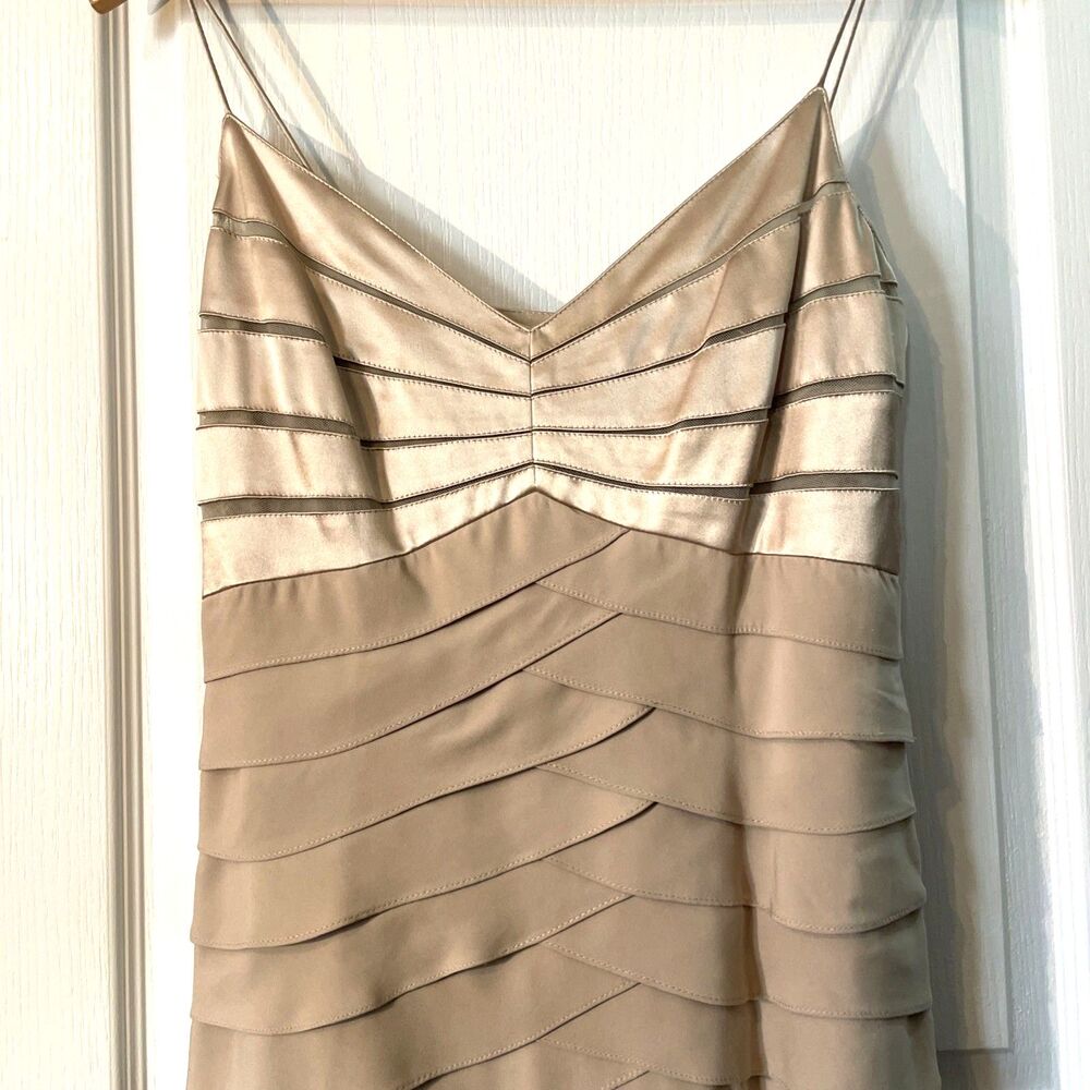 Chetta B Gold  And Taupe Cocktail Dress Sz 10